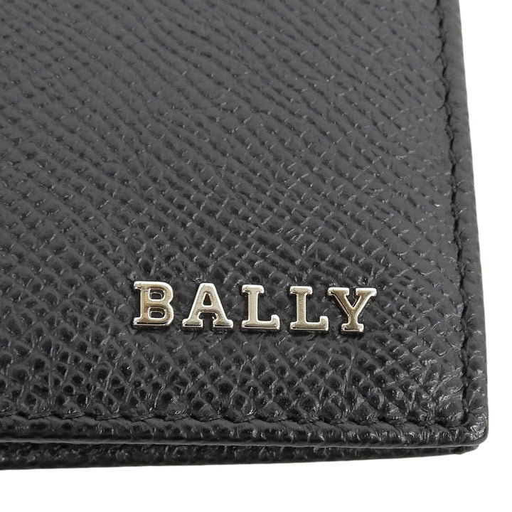 極美品▲BALLY バリー レザー ロゴ金具 ロングウォレット 二つ折り 長財布 ブラック シルバー金具 メンズ 箱付き