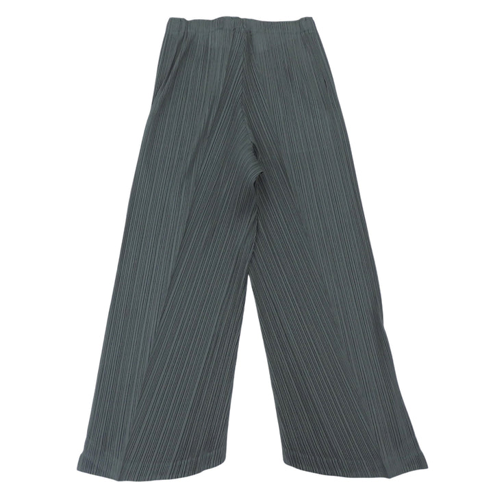極美品▲PLEATS PLEASE プリーツプリーズ イッセイミヤケ PP21-JF435 プリーツ パンツ グリーン 1 日本製 正規品 レディース