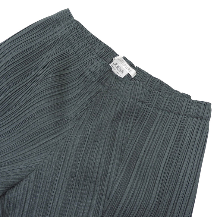 極美品▲PLEATS PLEASE プリーツプリーズ イッセイミヤケ PP21-JF435 プリーツ パンツ グリーン 1 日本製 正規品 レディース