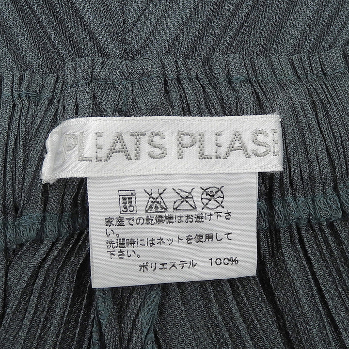 極美品▲PLEATS PLEASE プリーツプリーズ イッセイミヤケ PP21-JF435 プリーツ パンツ グリーン 1 日本製 正規品 レディース