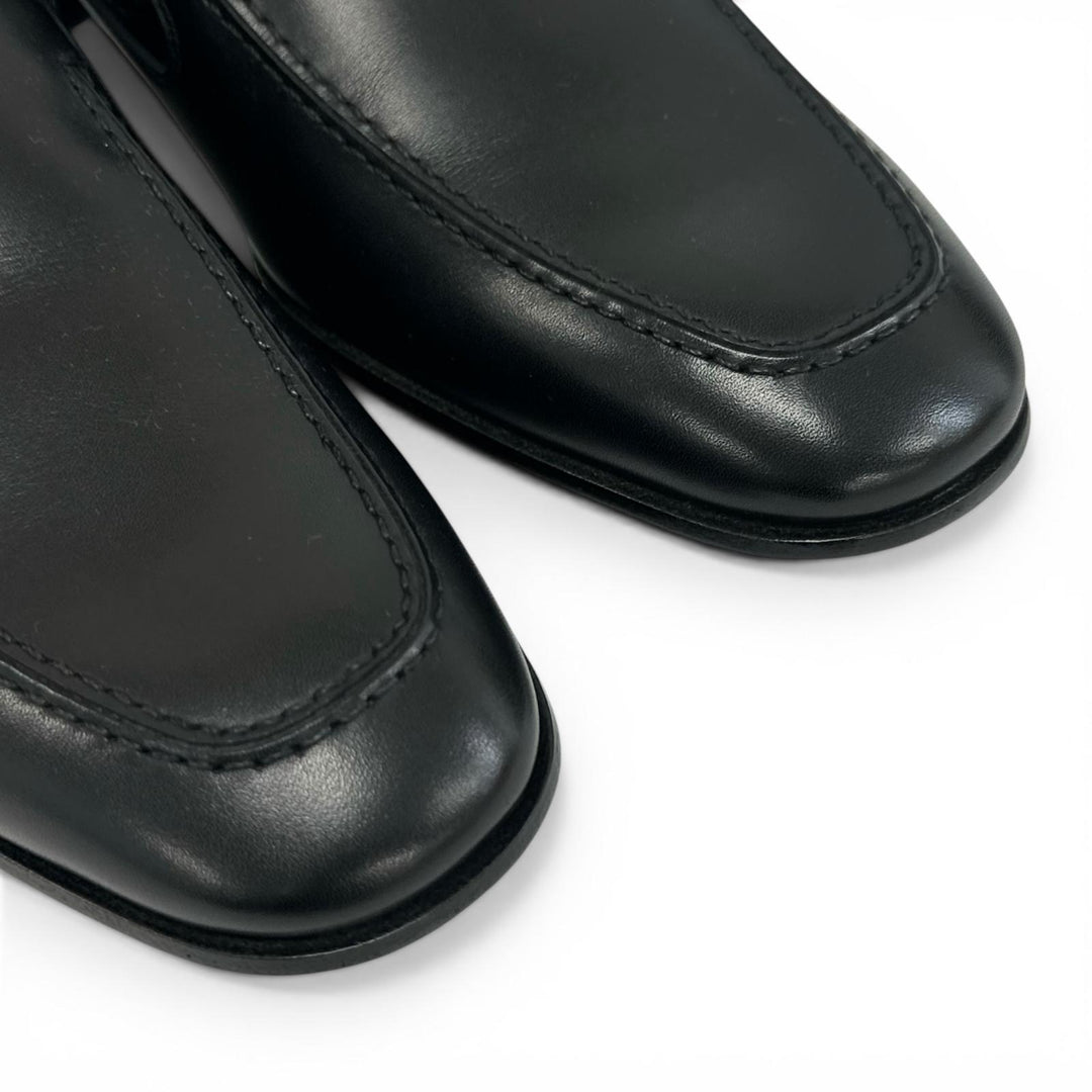 未使用品▲Salvatore Ferragamo サルヴァトーレフェラガモ PAGODA ガンチーニ レザー ローファー シルバー金具 8 伊製 箱・保存袋付き