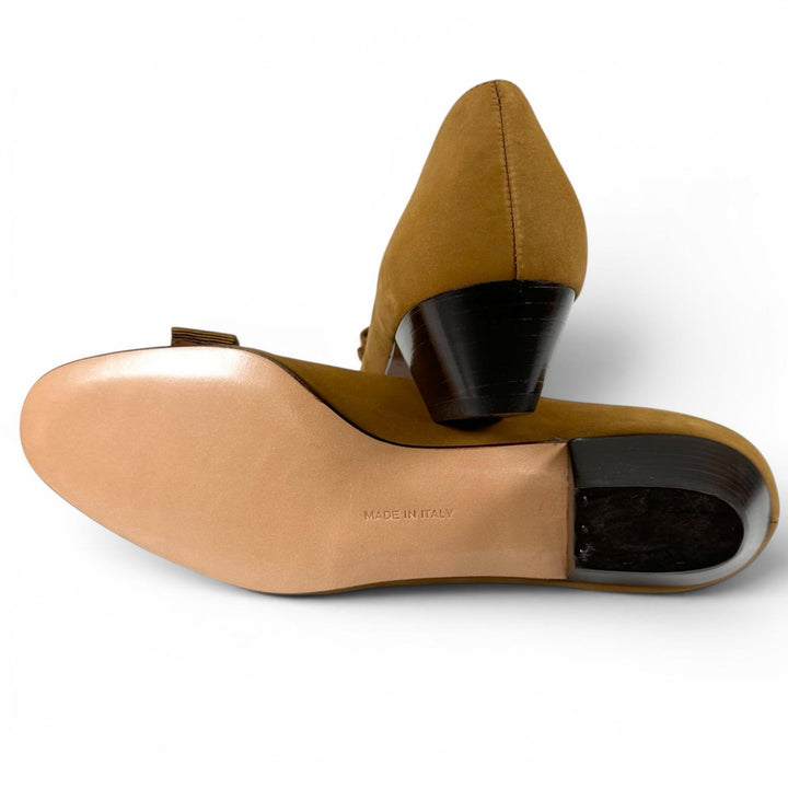 未使用品▲Salvatore Ferragamo サルヴァトーレフェラガモ VARA ヴァラリボン スウェードレザー パンプス ブラウン 6 レディース 箱付き