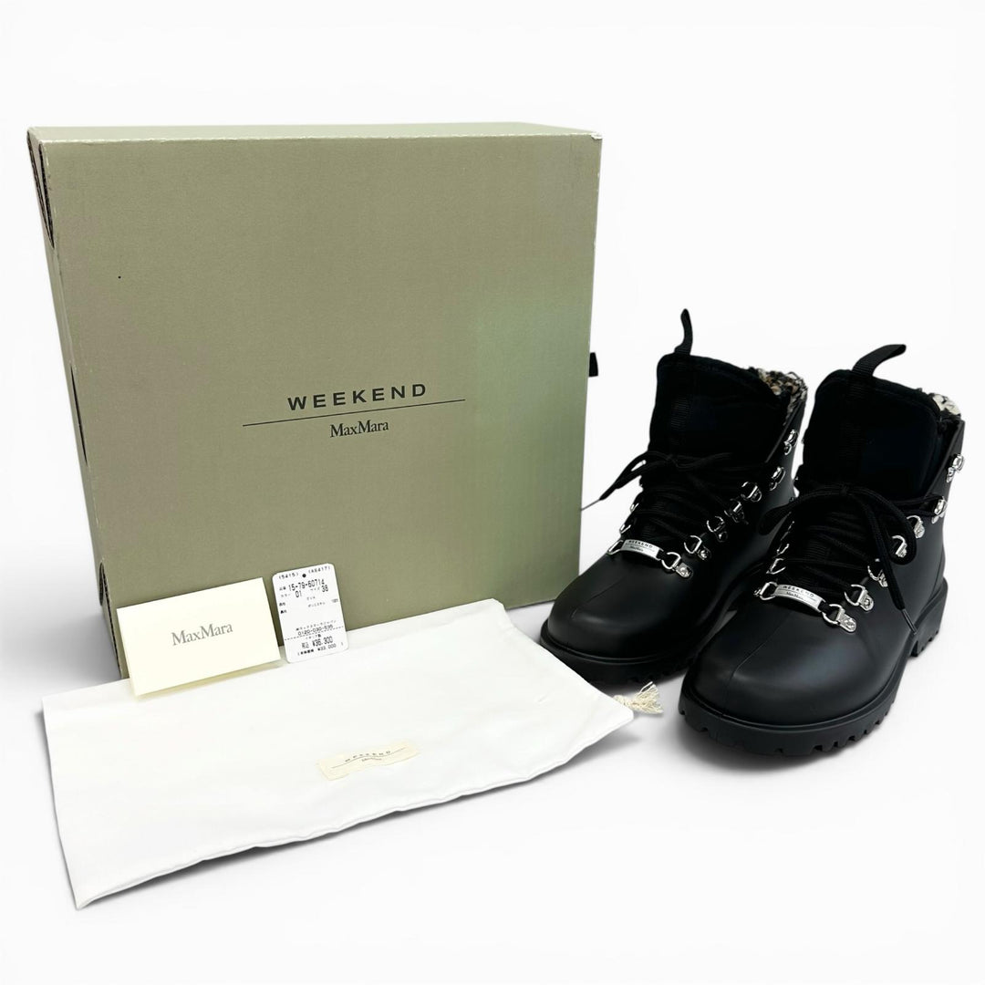 未使用品▲WEEKEND MaxMara ウィークエンドマックスマーラ 579607146 AGENZIA ブーツ レインシューズ ブラック 38 伊製 レディース 箱付
