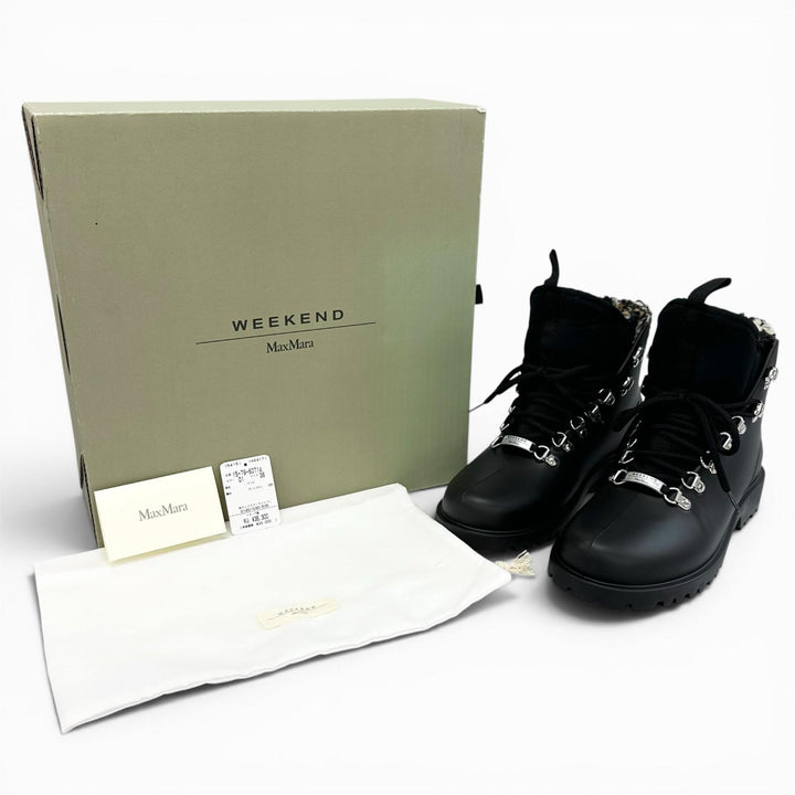 未使用品▲WEEKEND MaxMara ウィークエンドマックスマーラ 579607146 AGENZIA ブーツ レインシューズ ブラック 38 伊製 レディース 箱付