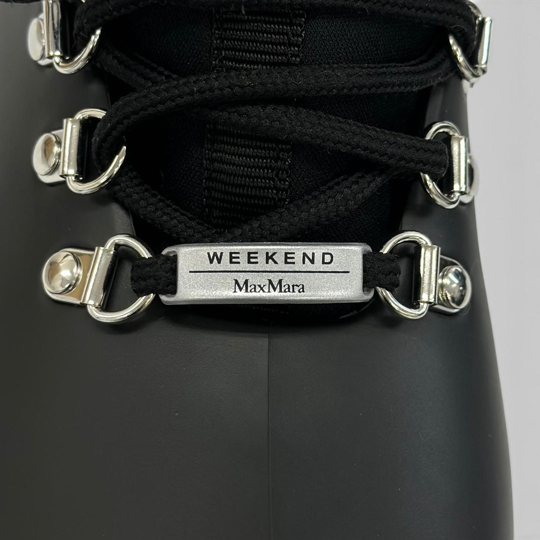 未使用品▲WEEKEND MaxMara ウィークエンドマックスマーラ 579607146 AGENZIA ブーツ レインシューズ ブラック 38 伊製 レディース 箱付