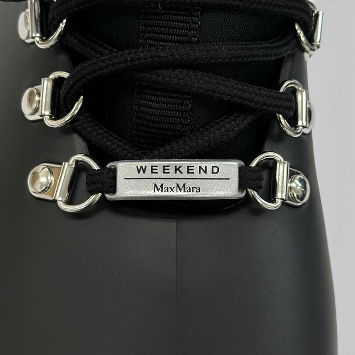 未使用品▲WEEKEND MaxMara ウィークエンドマックスマーラ 579607146 AGENZIA ブーツ レインシューズ ブラック 38 伊製 レディース 箱付
