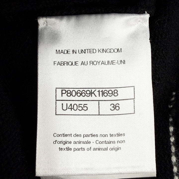 【ドンドン見直し】極美品◇CHANEL シャネル 25AW P80669 P80739 カシミヤ リボン ココマークボタン セットアップ 36 英国製 正規品
