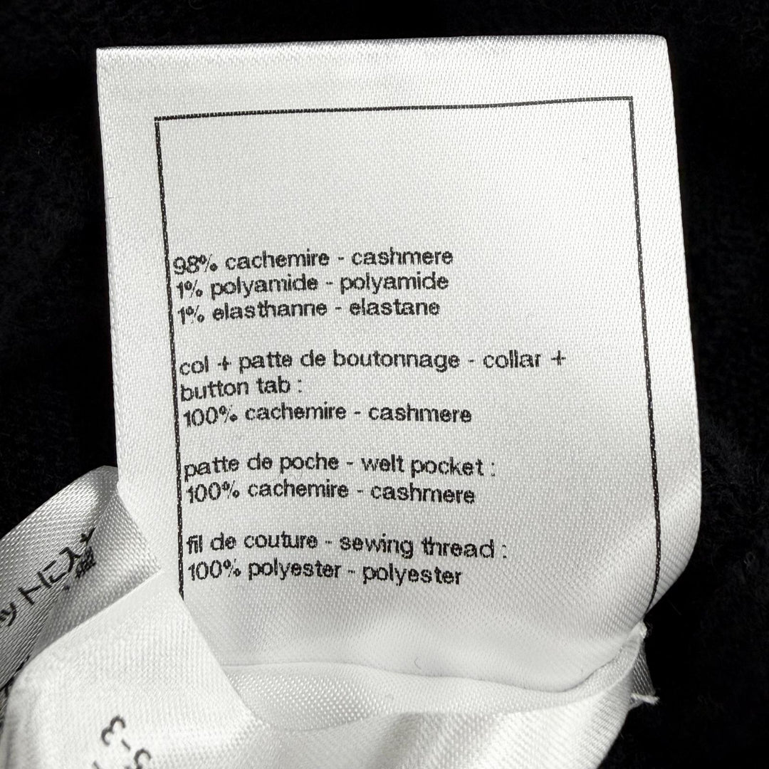 【ドンドン見直し】極美品◇CHANEL シャネル 25AW P80669 P80739 カシミヤ リボン ココマークボタン セットアップ 36 英国製 正規品