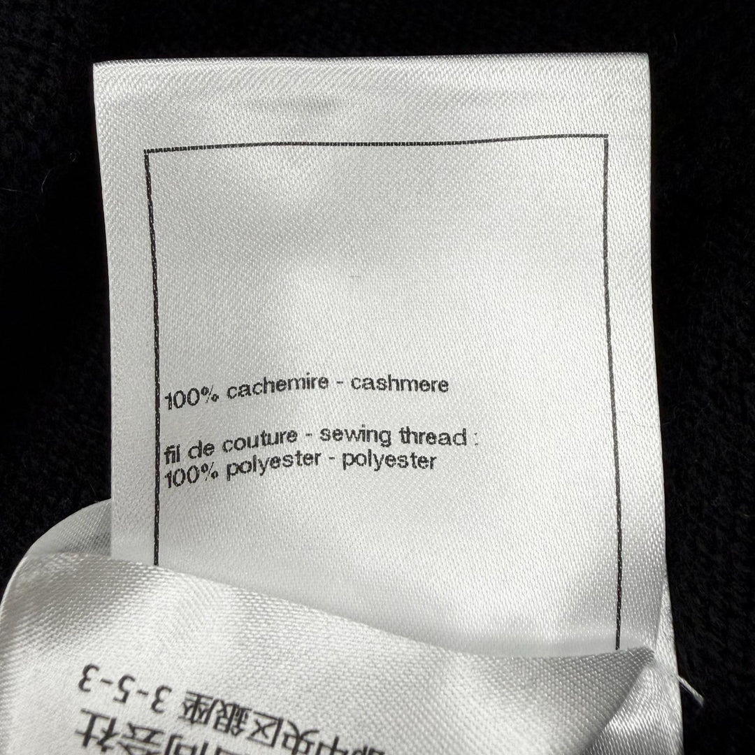 【ドンドン見直し】極美品◇CHANEL シャネル 25AW P80669 P80739 カシミヤ リボン ココマークボタン セットアップ 36 英国製 正規品