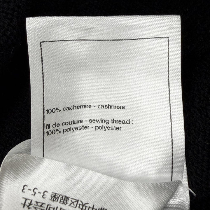 【ドンドン見直し】極美品◇CHANEL シャネル 25AW P80669 P80739 カシミヤ リボン ココマークボタン セットアップ 36 英国製 正規品