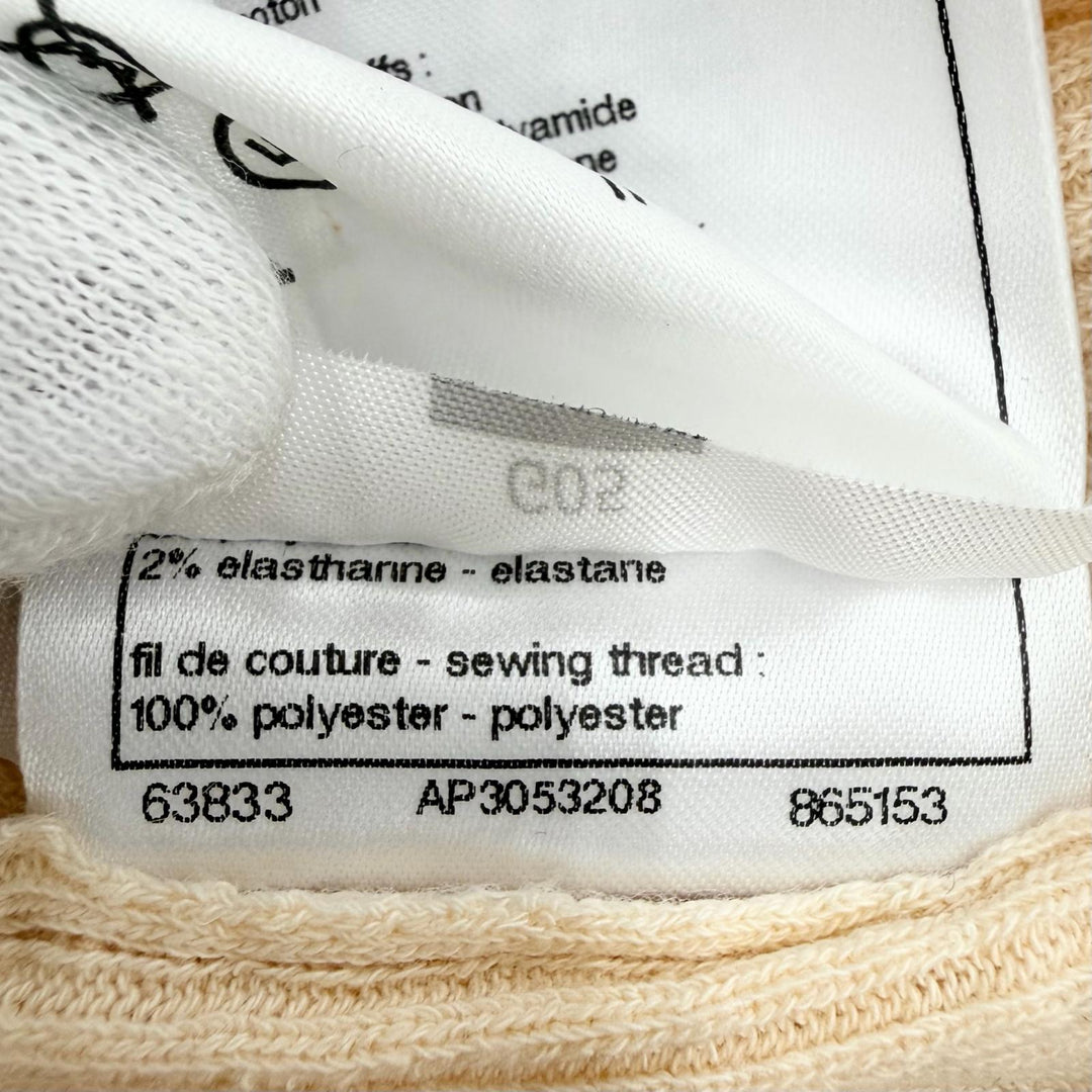 【ドンドン見直し】美品 CHANEL シャネル P78629 ココビーチ ココマークボタン付き カーディガン ベージュ系 34 伊製 正規品 レディース