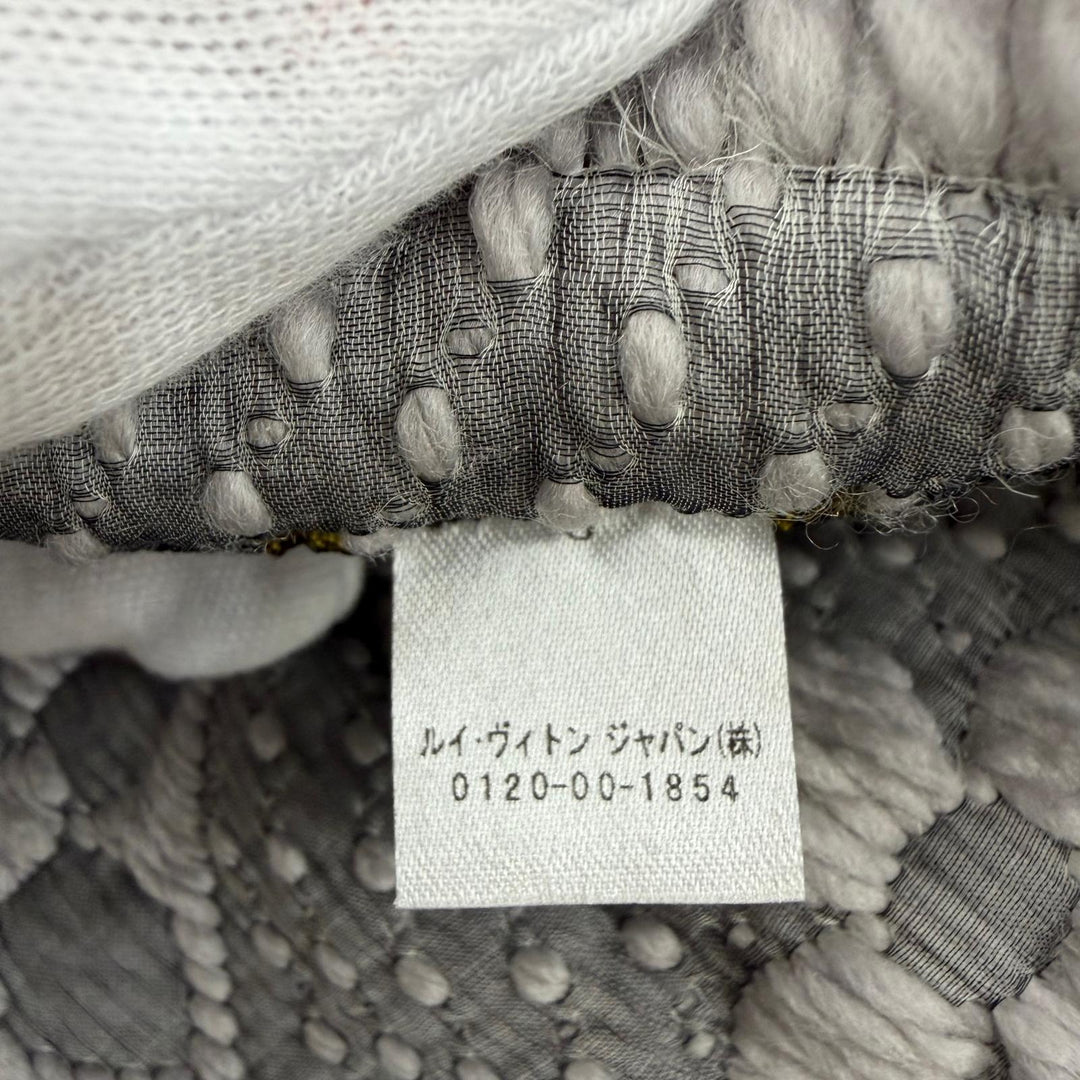 美品☆LOUIS VUITTON ルイヴィトン M74742 エシャルプ ロゴマニア ウール シルク グリペルル フリンジ マフラー イタリア製 箱付き