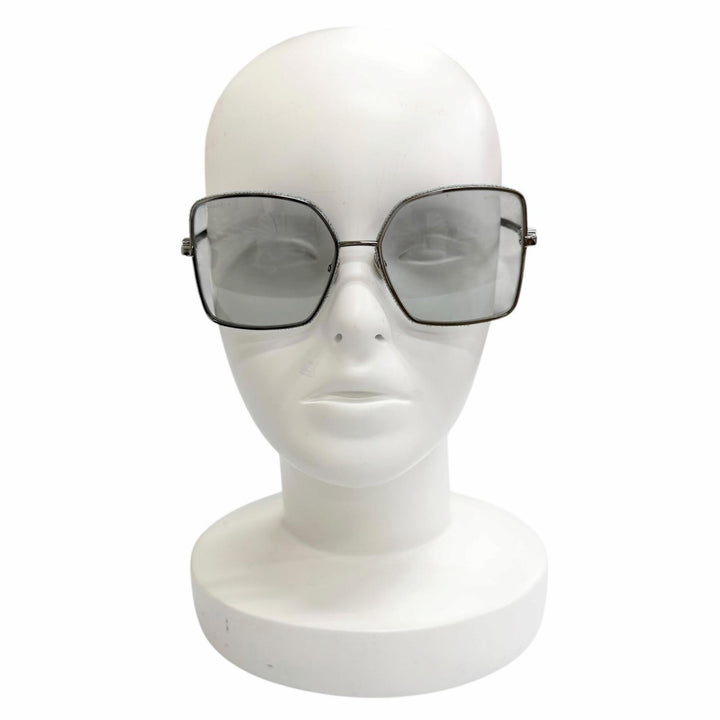 極美品△CHANEL シャネル 4288-Q ココマーク スクエア シェイプ デニム カーフスキン サングラス 57□17 140 デモレンズ 定価102300円