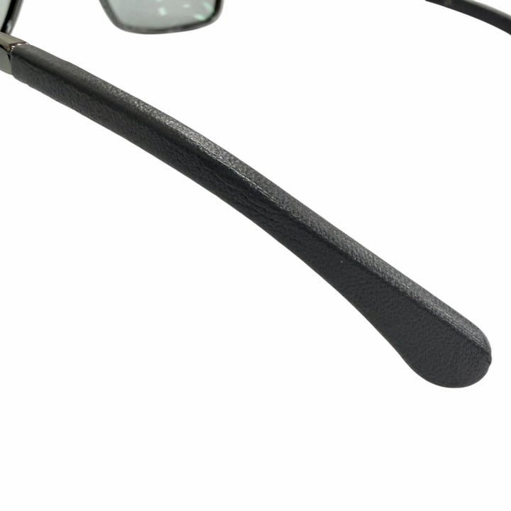 極美品△CHANEL シャネル 4288-Q ココマーク スクエア シェイプ デニム カーフスキン サングラス 57□17 140 デモレンズ 定価102300円