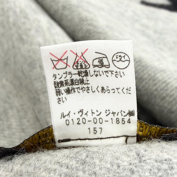美品△LOUIS VUITTON ルイヴィトン M71040 マフラー レイキャビック カシミヤ100％ エシャルプ モノグラム フリンジ ブラック 正規品