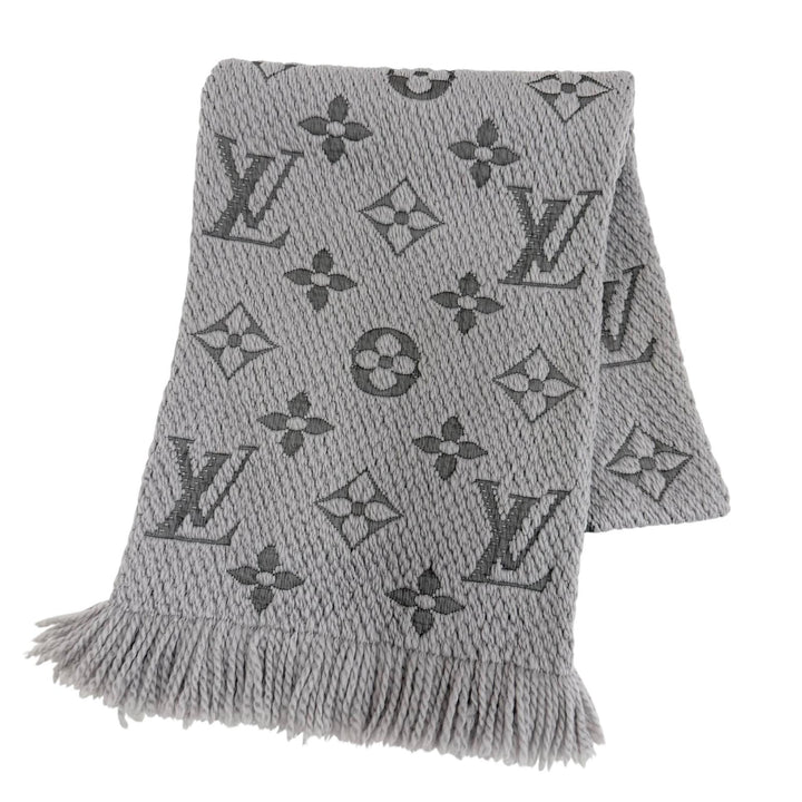 美品☆LOUIS VUITTON ルイヴィトン M74742 エシャルプ ロゴマニア ウール シルク グリペルル モノグラム マフラー イタリア製 正規品