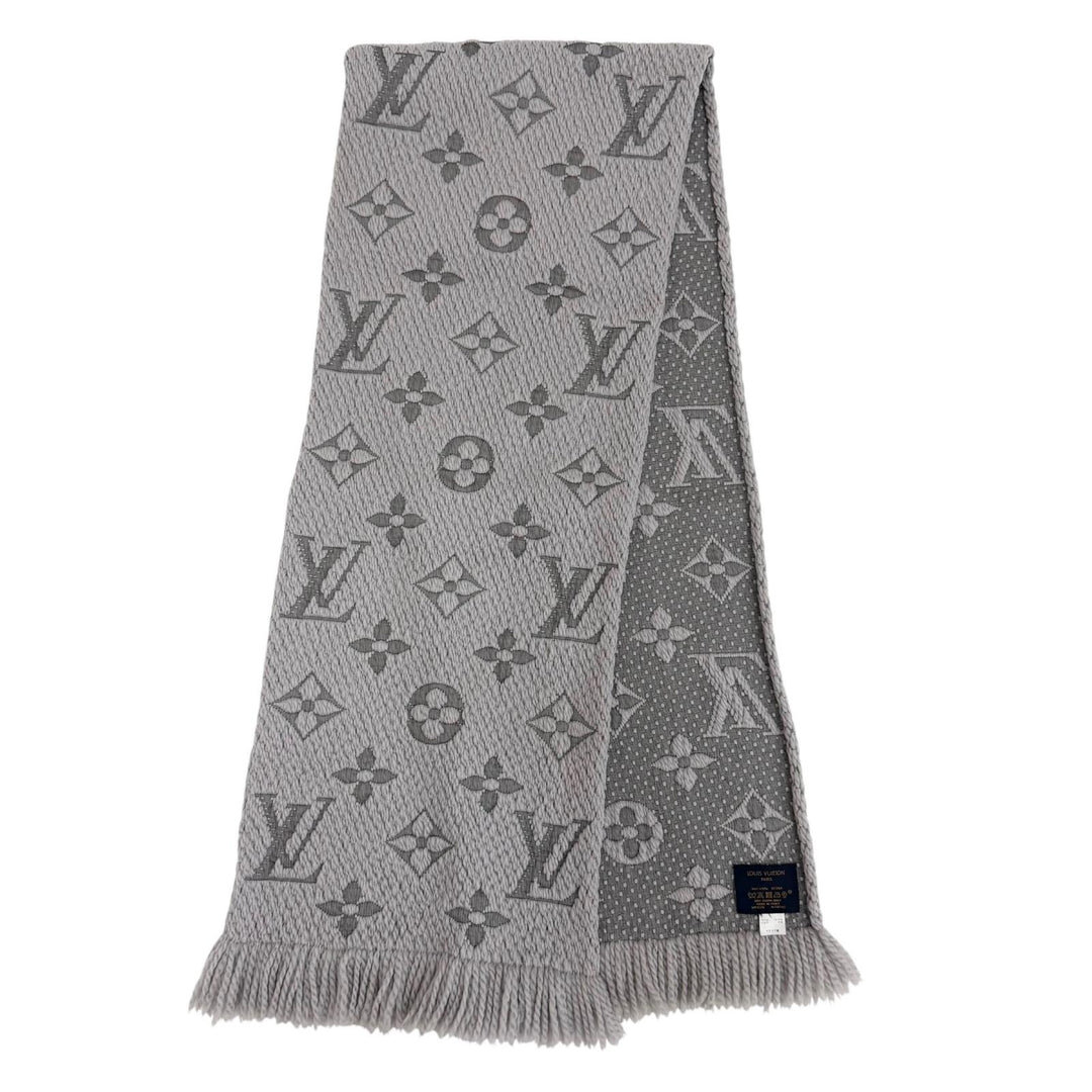 美品☆LOUIS VUITTON ルイヴィトン M74742 エシャルプ ロゴマニア ウール シルク グリペルル モノグラム マフラー イタリア製 正規品