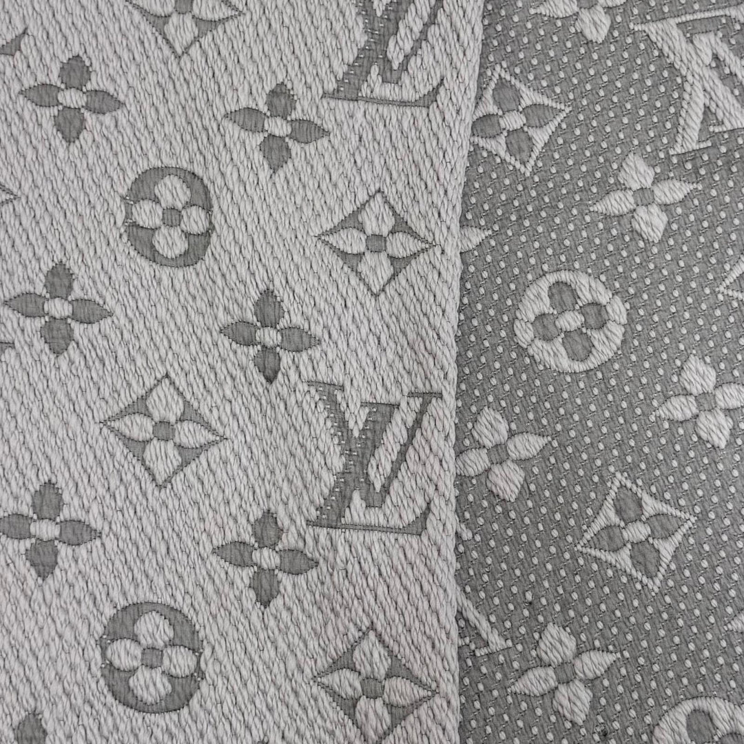 美品☆LOUIS VUITTON ルイヴィトン M74742 エシャルプ ロゴマニア ウール シルク グリペルル モノグラム マフラー イタリア製 正規品