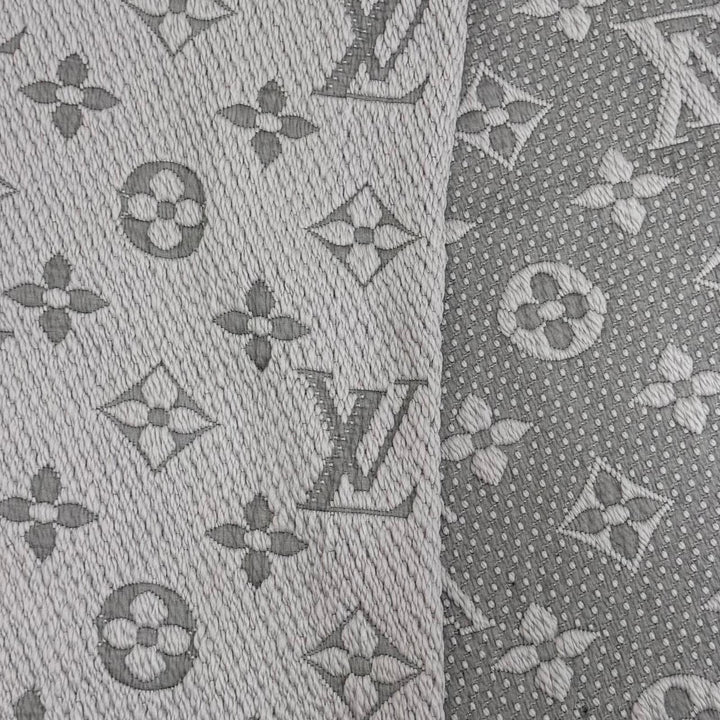 美品☆LOUIS VUITTON ルイヴィトン M74742 エシャルプ ロゴマニア ウール シルク グリペルル モノグラム マフラー イタリア製 正規品