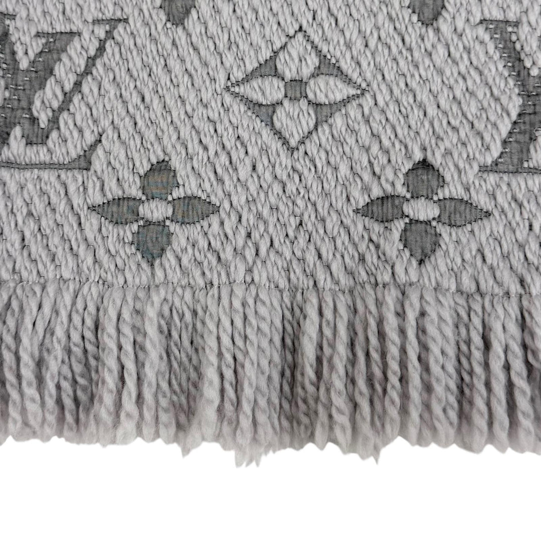 美品☆LOUIS VUITTON ルイヴィトン M74742 エシャルプ ロゴマニア ウール シルク グリペルル モノグラム マフラー イタリア製 正規品