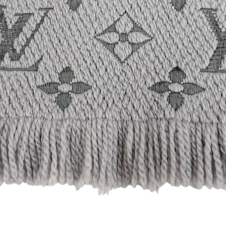 美品☆LOUIS VUITTON ルイヴィトン M74742 エシャルプ ロゴマニア ウール シルク グリペルル モノグラム マフラー イタリア製 正規品