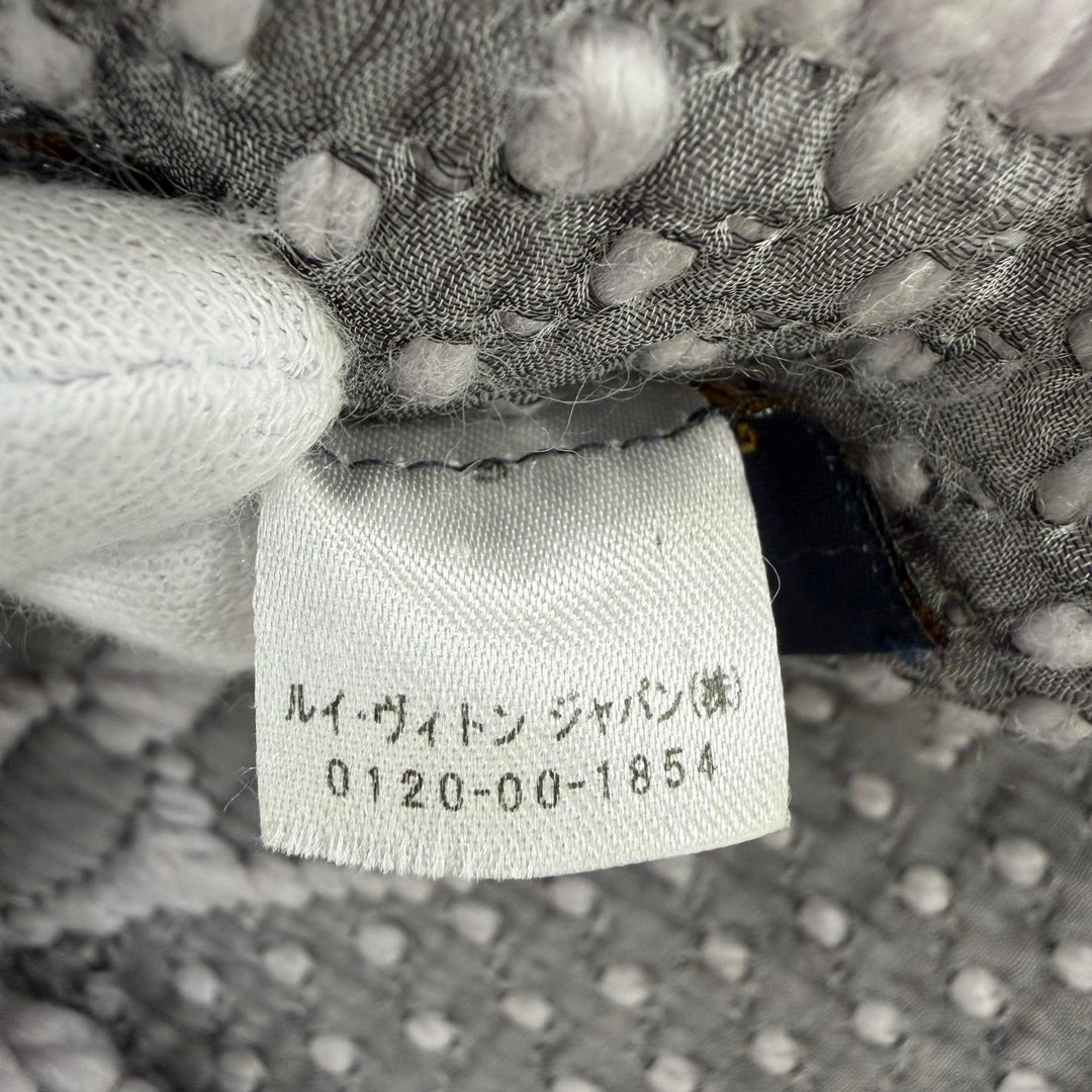 美品☆LOUIS VUITTON ルイヴィトン M74742 エシャルプ ロゴマニア ウール シルク グリペルル モノグラム マフラー イタリア製 正規品