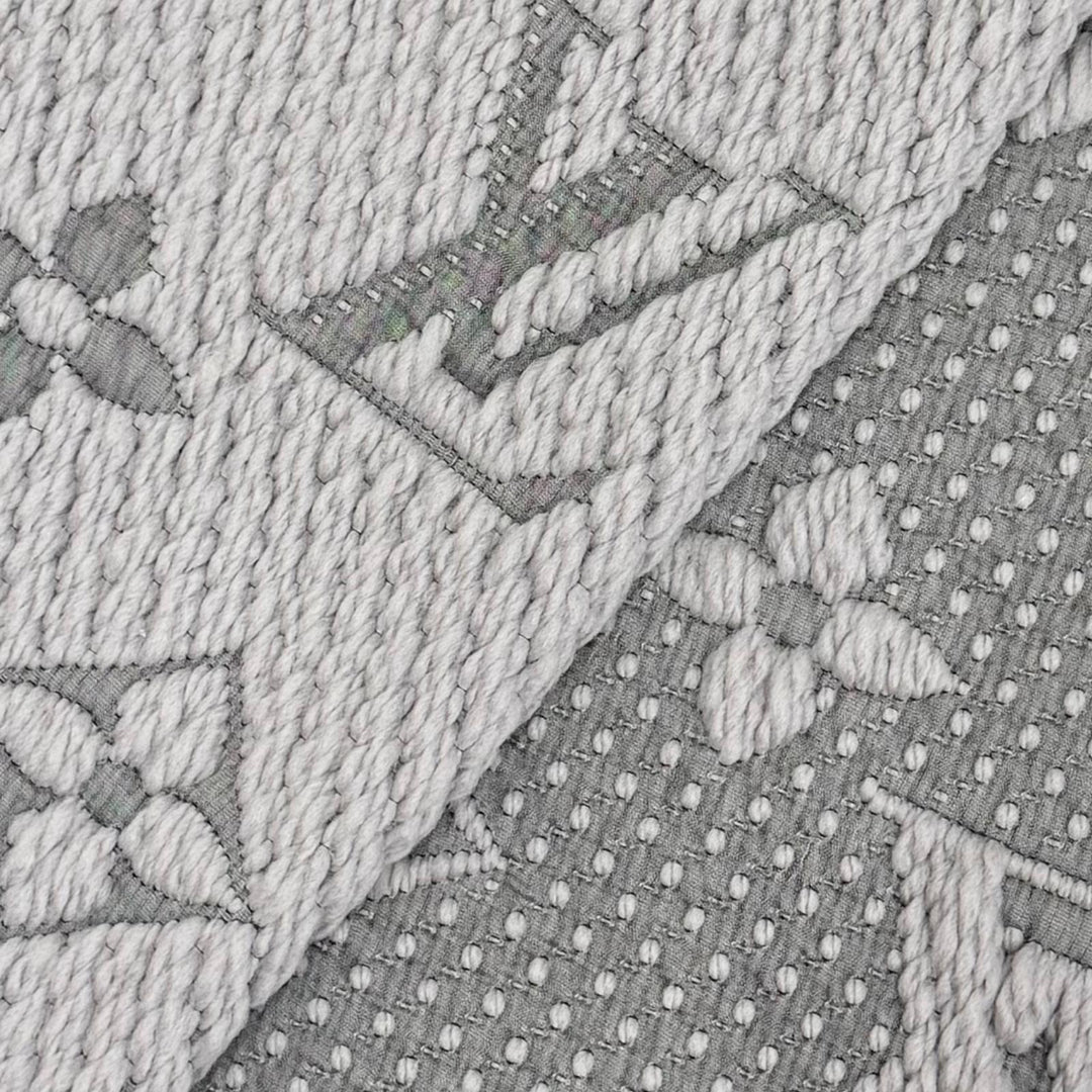 良品△LOUIS VUITTON ルイヴィトン M74742 エシャルプ ロゴマニア ウール シルク グリペルル モノグラム フリンジ マフラー 伊製 正規品