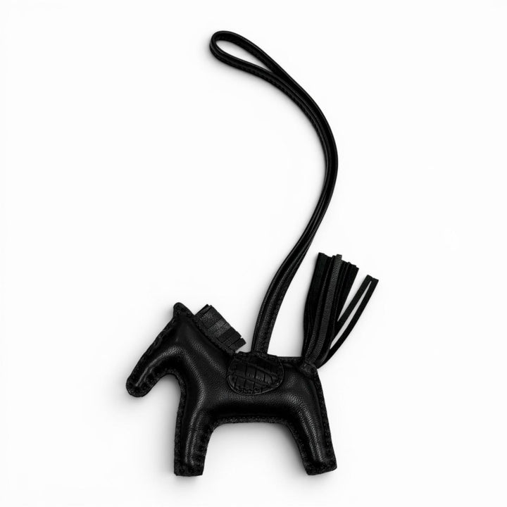 美品★HERMES エルメス ロデオチャーム タッチ PM ソーブラック アニョーミロ アリゲーター バッグチャーム Z刻印 フランス製 レディース