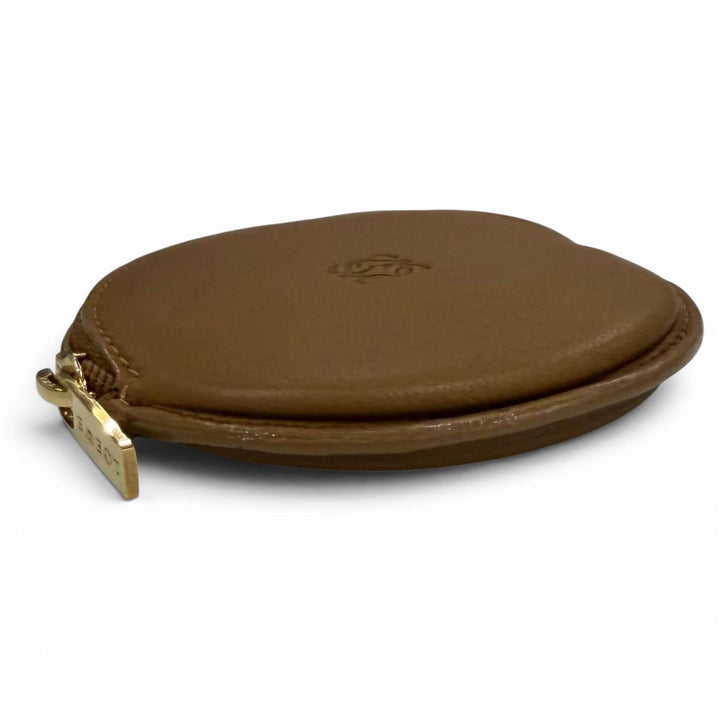 極美品★LOEWE ロエベ シープスキン アナグラム ラウンドZIP レザー コインケース ブラウン スペイン製 レディース 保存袋付き