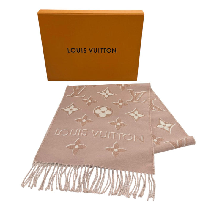 極美品★LOUIS VUITTON ルイヴィトン M78237 LV エセンシャル シャイン ウール シルク混 ローズ マフラー 170cm×34cm 正規品 箱付
