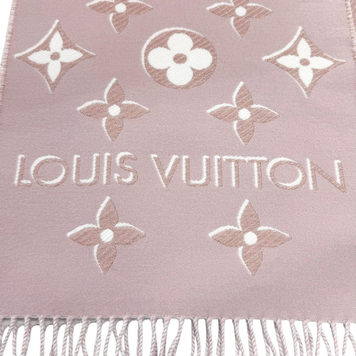 極美品★LOUIS VUITTON ルイヴィトン M78237 LV エセンシャル シャイン ウール シルク混 ローズ マフラー 170cm×34cm 正規品 箱付