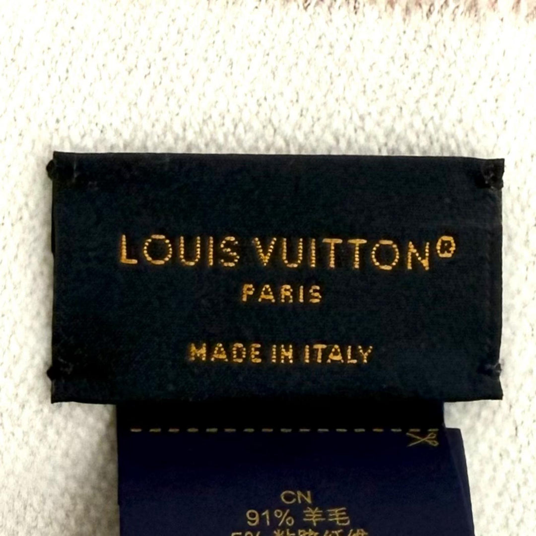 極美品★LOUIS VUITTON ルイヴィトン M78237 LV エセンシャル シャイン ウール シルク混 ローズ マフラー 170cm×34cm 正規品 箱付