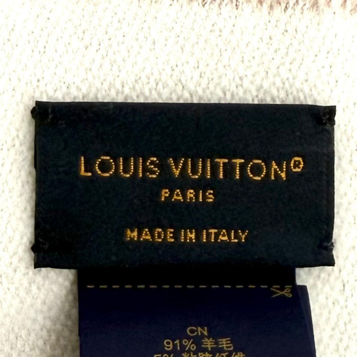極美品★LOUIS VUITTON ルイヴィトン M78237 LV エセンシャル シャイン ウール シルク混 ローズ マフラー 170cm×34cm 正規品 箱付