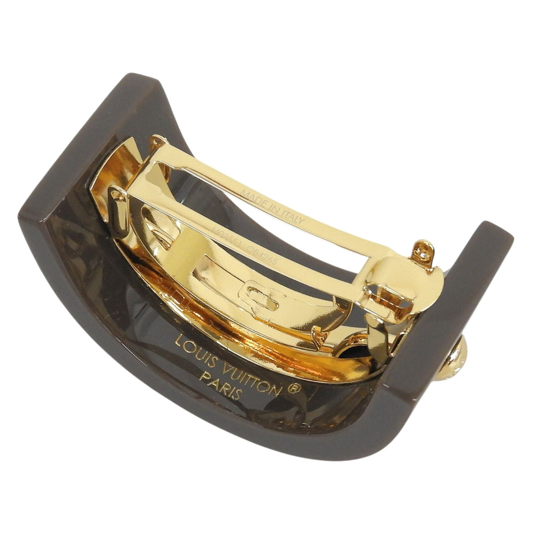 極美品▲LOUIS VUITTON ルイヴィトン M03551 ヘアカフ MNG ポニー レジン モノグラムパターン ヘアアクセサリー バレッタ レディース