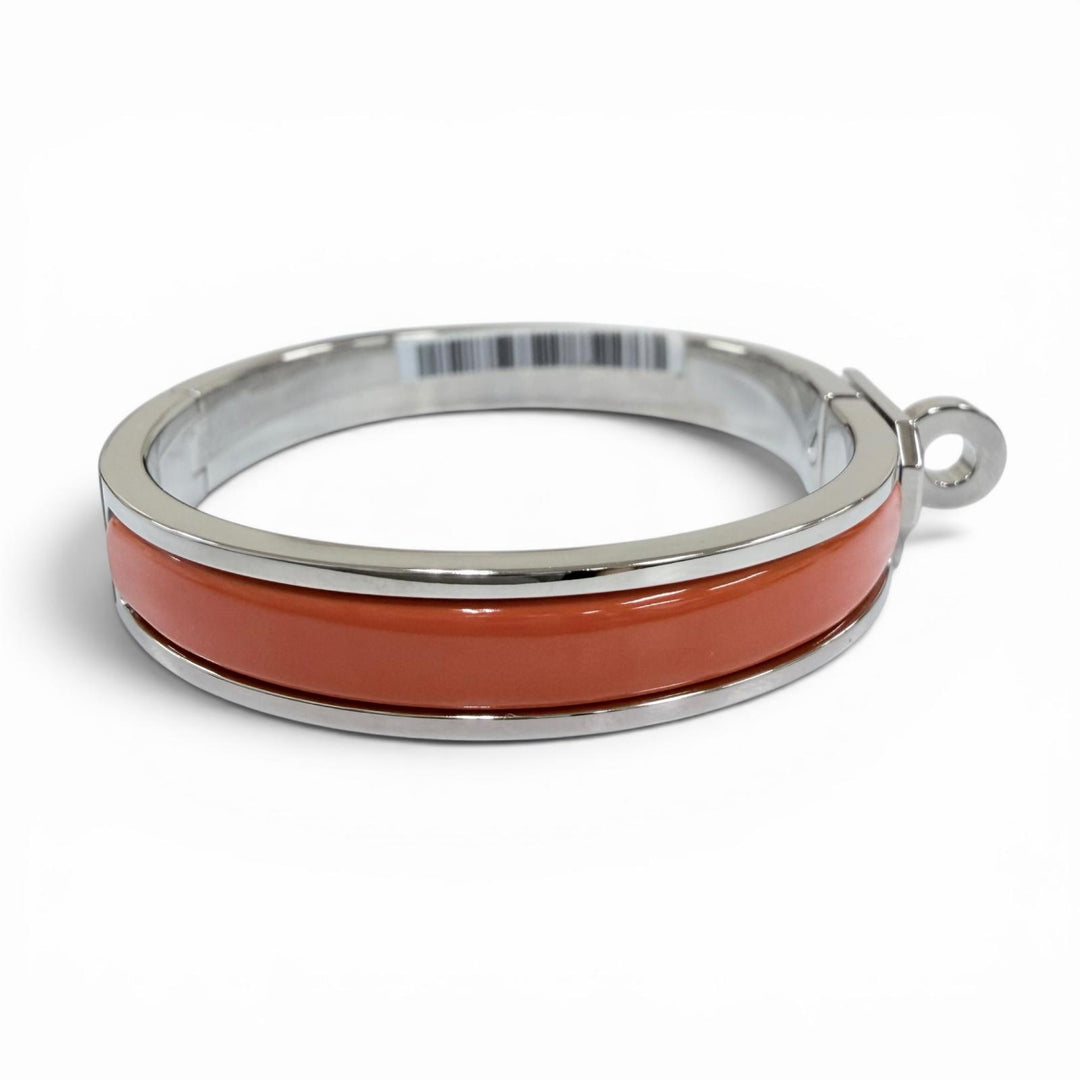 未使用品☆HERMES エルメス ミニクリックケリー ブレスレット バングル シルバー オレンジ フランス製 レディース 箱・保存袋付き