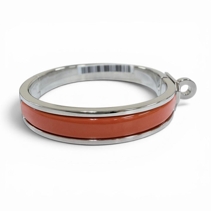 未使用品☆HERMES エルメス ミニクリックケリー ブレスレット バングル シルバー オレンジ フランス製 レディース 箱・保存袋付き