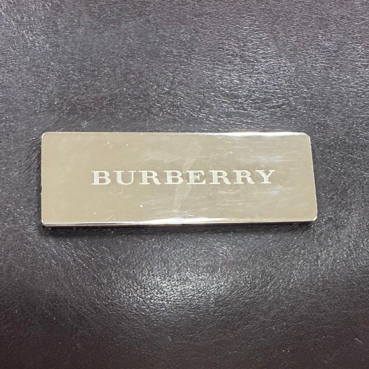極美品★BURBERRY バーバリー ヴィンテージ ノバチェック レザー使い ロゴプレート付 ダッフルバッグ ハンドバッグ ベージュ ブラウン