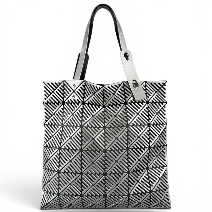 極美品▲BAOBAO ISSEY MIYAKE バオバオ イッセイミヤケ BB81-AG831 希少デザイン トートバッグ シルバー 日本製 正規品 レディース