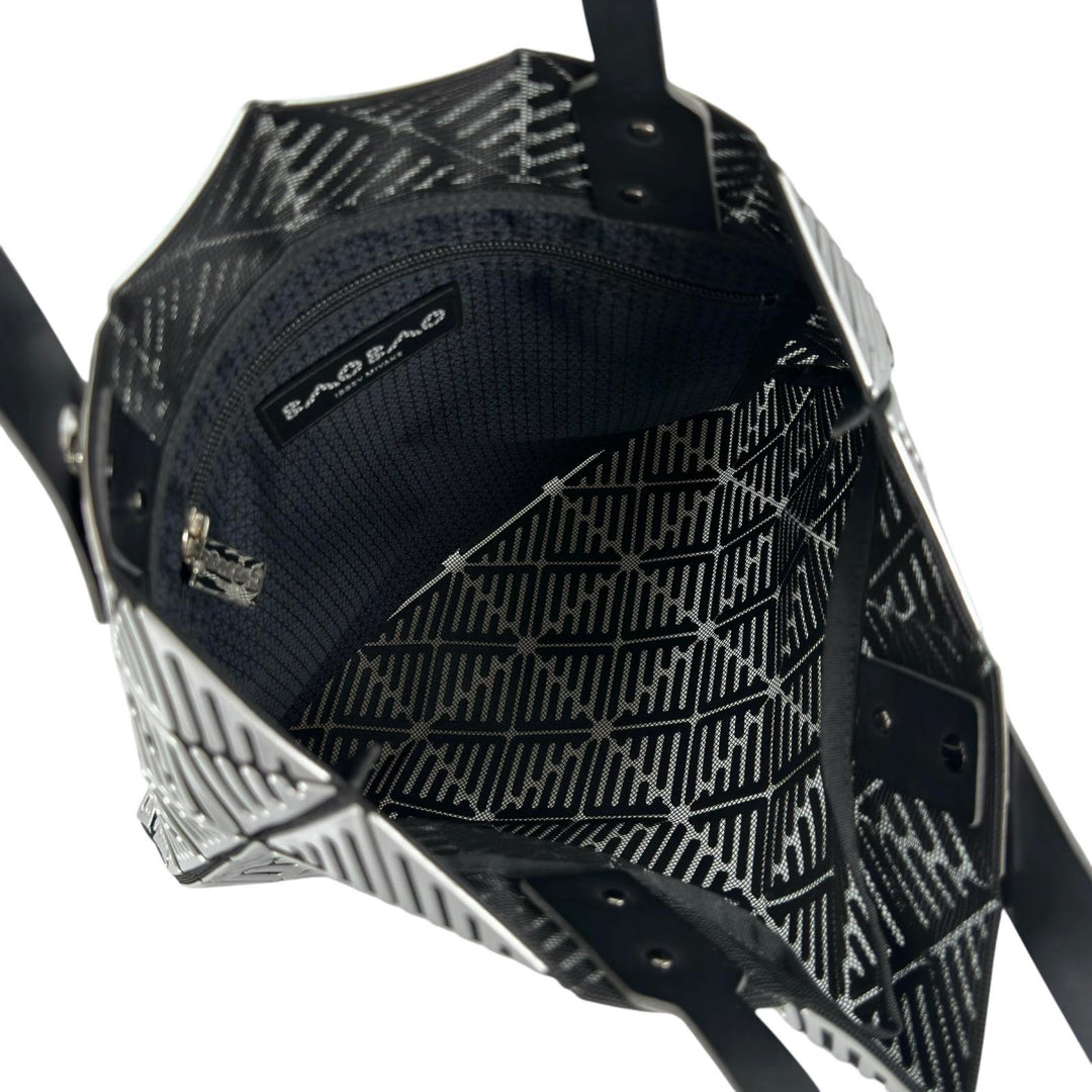 極美品▲BAOBAO ISSEY MIYAKE バオバオ イッセイミヤケ BB81-AG831 希少デザイン トートバッグ シルバー 日本製 正規品 レディース