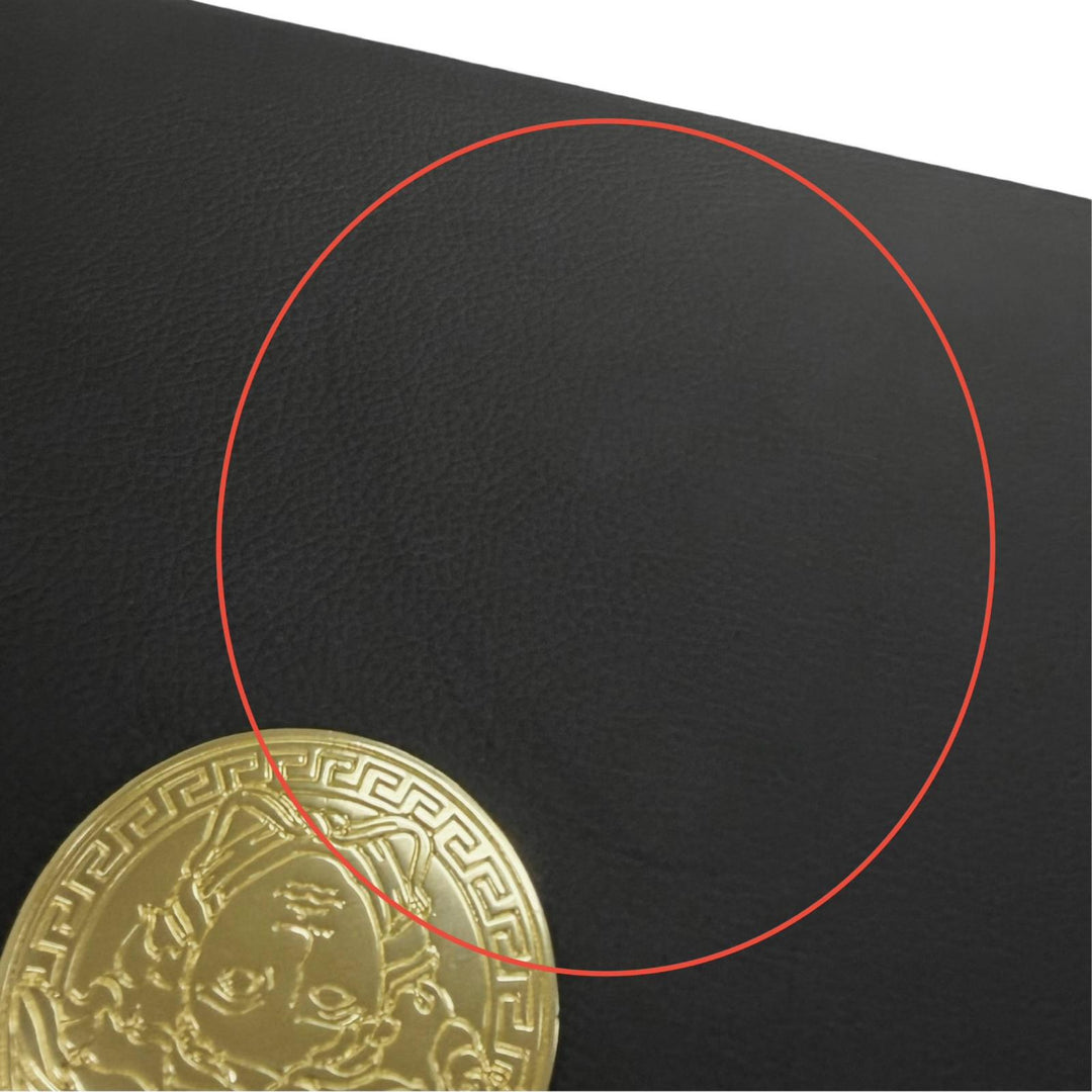 美品▼VERSACE ヴェルサーチ レザー ウッド メデューサ 時計バッグ ウォッチケース アタッシュケース ブラック ゴールド金具 メンズ 箱付
