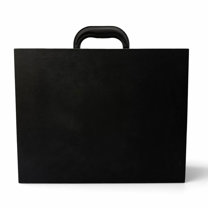 美品▼VERSACE ヴェルサーチ レザー ウッド メデューサ 時計バッグ ウォッチケース アタッシュケース ブラック ゴールド金具 メンズ 箱付