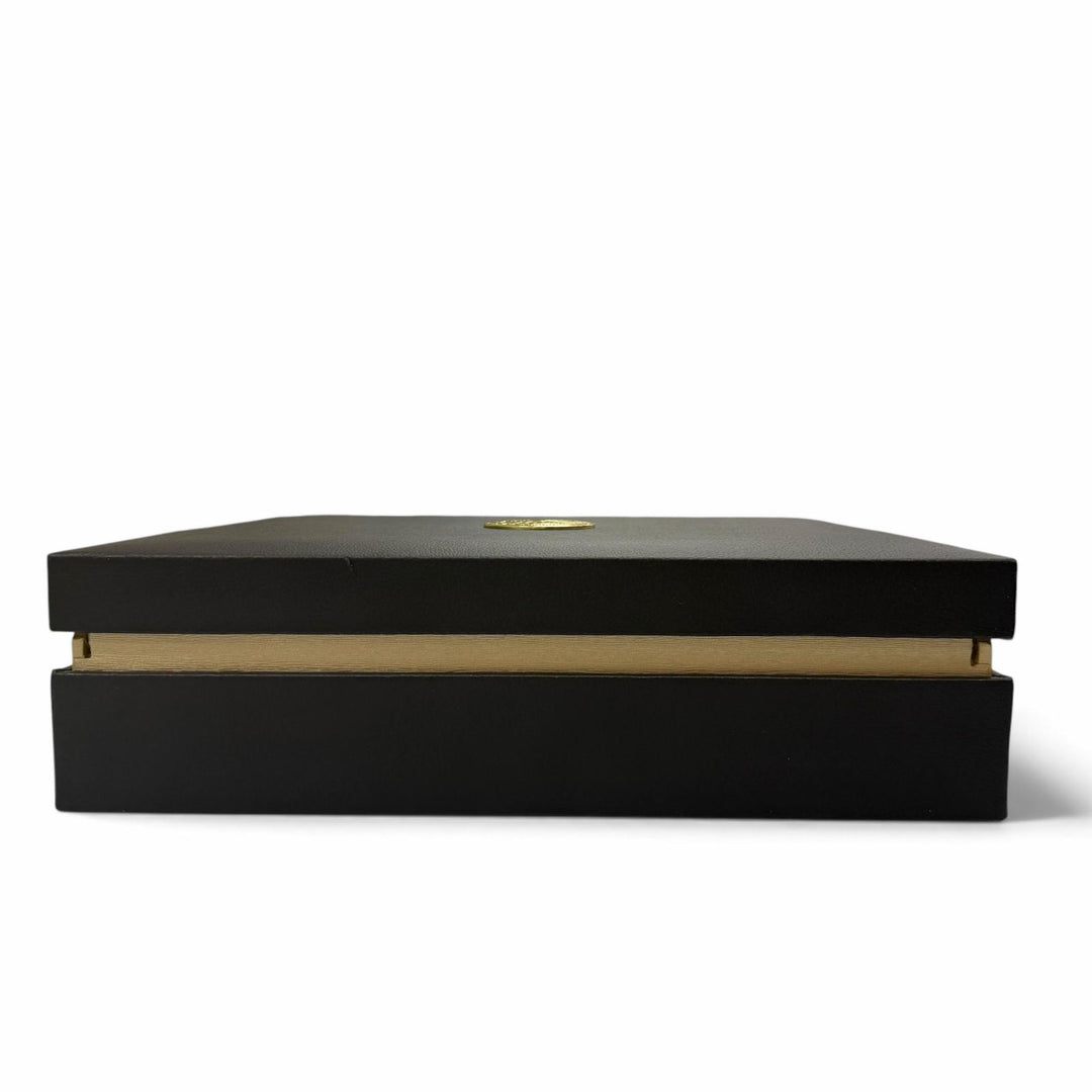 美品▼VERSACE ヴェルサーチ レザー ウッド メデューサ 時計バッグ ウォッチケース アタッシュケース ブラック ゴールド金具 メンズ 箱付