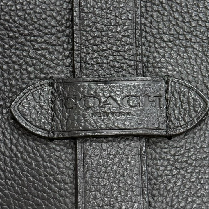 美品△COACH コーチ F36811 ハドソン ロゴレザーパッチ レザー リュックサック デイパック バックパック ブラック メンズ オススメ◎