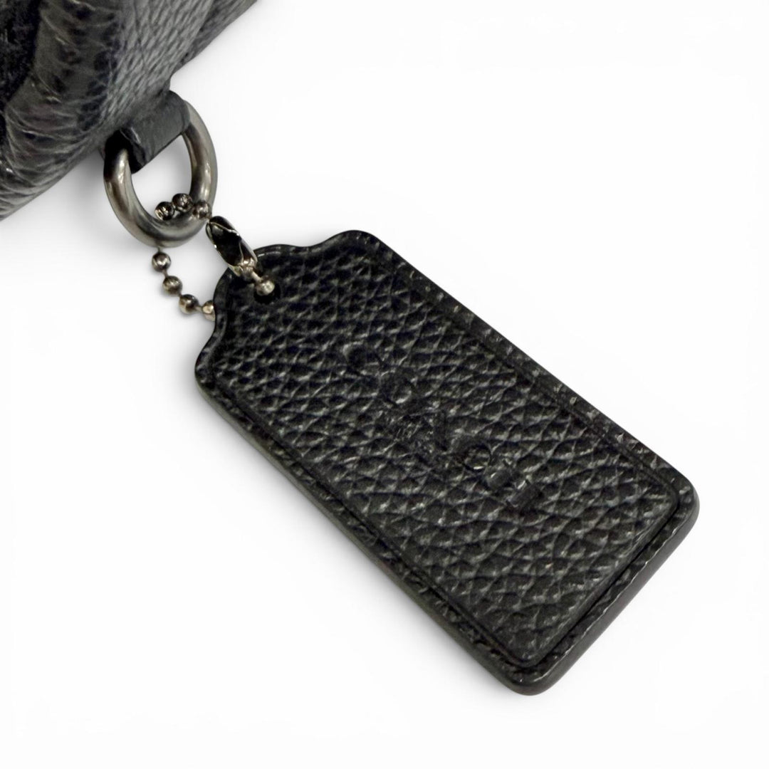美品△COACH コーチ F36811 ハドソン ロゴレザーパッチ レザー リュックサック デイパック バックパック ブラック メンズ オススメ◎