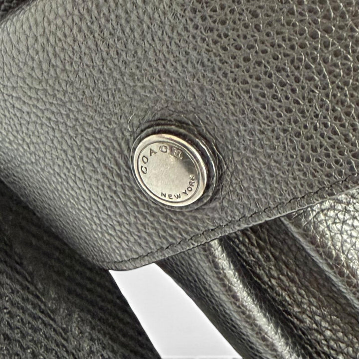 美品△COACH コーチ F36811 ハドソン ロゴレザーパッチ レザー リュックサック デイパック バックパック ブラック メンズ オススメ◎