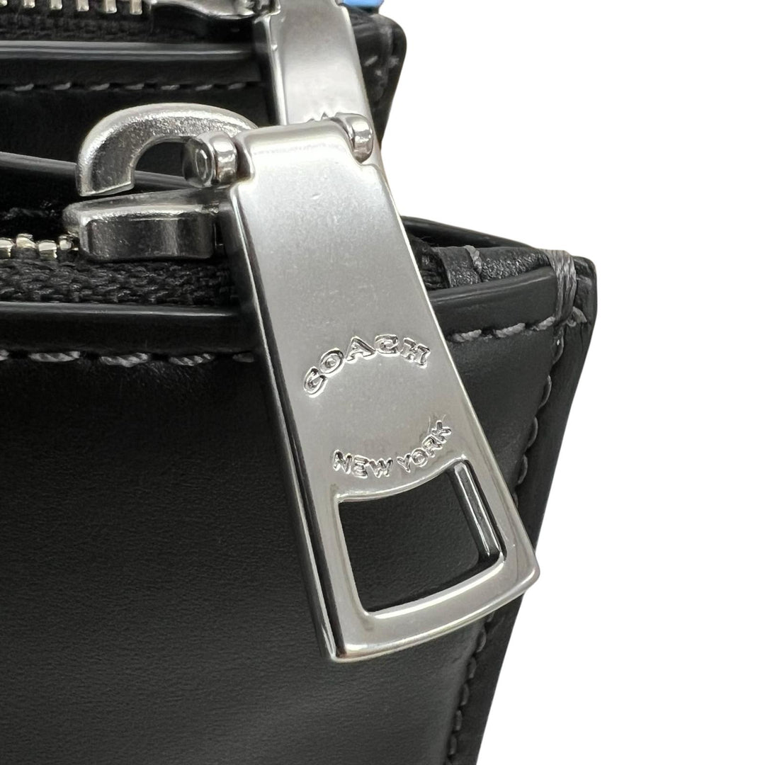 極美品▲COACH コーチ CR096 ニーナ トート スムースレザー Cロゴエンボス トートバッグ ブラック レディース 保存袋付き