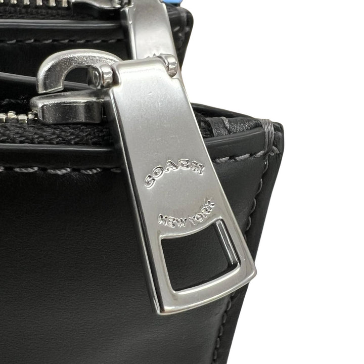 極美品▲COACH コーチ CR096 ニーナ トート スムースレザー Cロゴエンボス トートバッグ ブラック レディース 保存袋付き