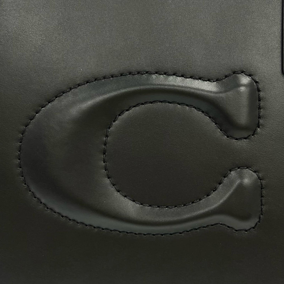 極美品▲COACH コーチ CR096 ニーナ トート スムースレザー Cロゴエンボス トートバッグ ブラック レディース 保存袋付き