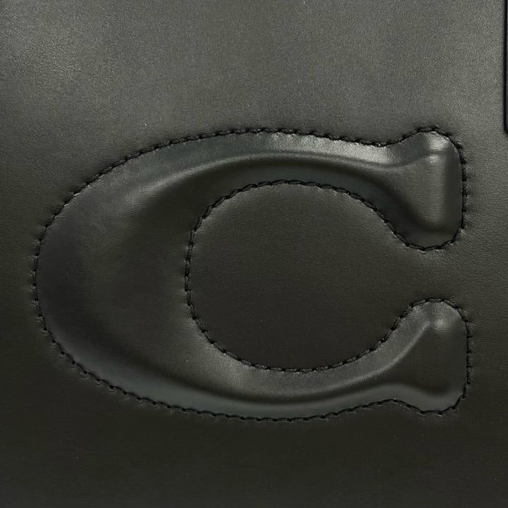 極美品▲COACH コーチ CR096 ニーナ トート スムースレザー Cロゴエンボス トートバッグ ブラック レディース 保存袋付き