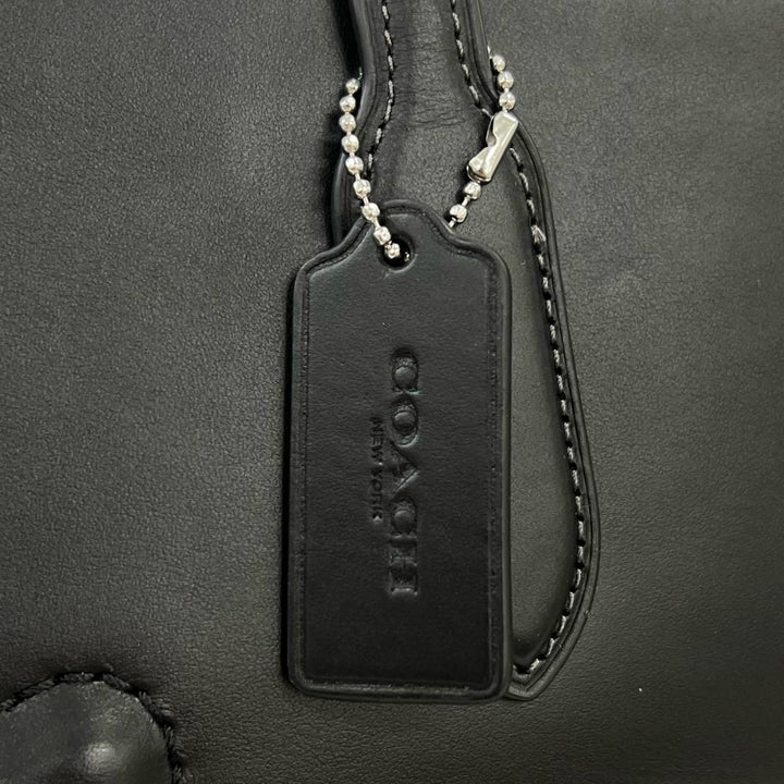 極美品▲COACH コーチ CR096 ニーナ トート スムースレザー Cロゴエンボス トートバッグ ブラック レディース 保存袋付き